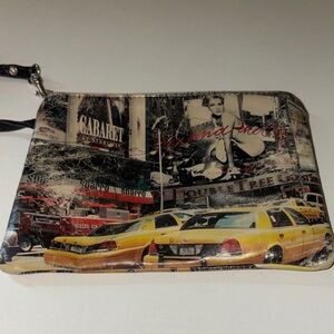 Vintage Italian soft Leather wristlet made to look worn. Sex and the city theme